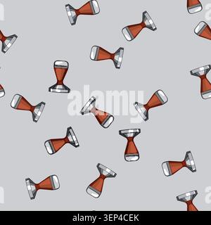 seamless pattern espresso tamper coffee cartoon. espresso tamper coffee sign vector Stock Vector