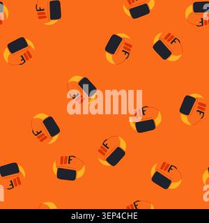 pattern wearable biometric bracelet cartoon. technology health, fitness tracking, data monitor wearable biometric bracelet sign. seamless vector illus Stock Vector