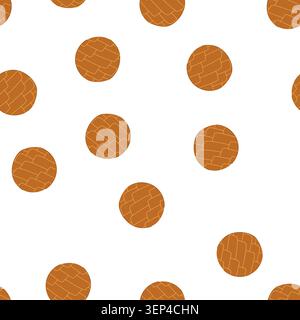 pattern circle ornament with traditional overlapping geometric pattern in warm brown and orange tones, creating textured, seamless decorative tile ide Stock Vector