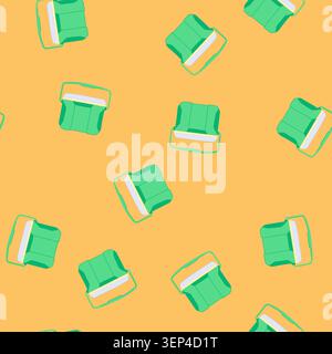 pattern picnic cooler box cartoon. camping blue, refrigerator summer picnic cooler box sign. seamless vector illustration Stock Vector