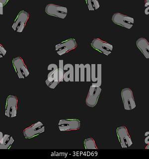 seamless pattern keyboard game mouse cartoon. computer accessories, video pixel, black monitor keyboard game mouse sign vector Stock Vector