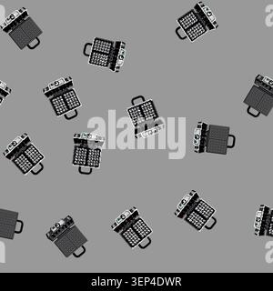 seamless pattern breakfast waffle iron cartoon. food machine, cooking kitchen breakfast waffle iron sign vector Stock Vector