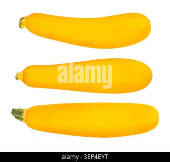 yellow courgette path isolated on white Stock Photo