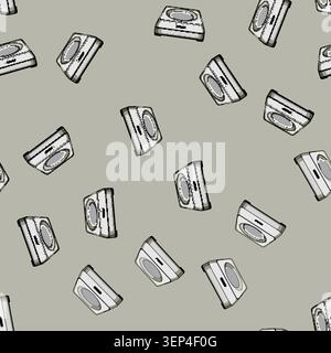 seamless pattern appliance robot vacuum cleaner cartoon. black woman, household floor, room house appliance robot vacuum cleaner sign vector Stock Vector