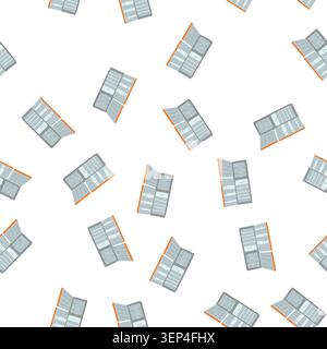 pattern freezer fridge cartoon. door appliance, food domestic, open interior freezer fridge sign. seamless symbol vector illustration Stock Vector