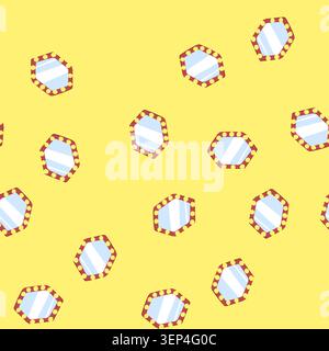 pattern dressing makeup mirror frame cartoon. up lamp, backstage gold, artist make dressing makeup mirror frame sign. seamless vector illustration Stock Vector