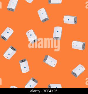 seamless pattern socket smar plug cartoon. socket smar plug sign vector Stock Vector