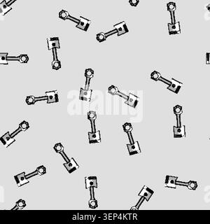 seamless pattern Engine piston and connecting rod illustrating crucial mechanical components for internal combustion processes, representing essential Stock Vector