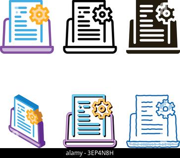 front end variants technical tasks icon vector. front end technical tasks sign. color symbol Stock Vector