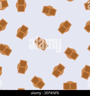 pattern brown wooden saloon doors with swinging flaps, featuring louvered panels, a common architectural detail found in american old west bars and es Stock Vector