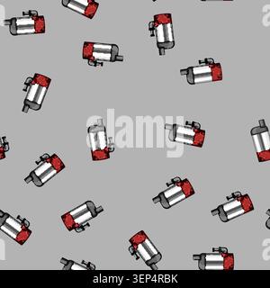 seamless pattern treatment water pump cartoon. waste tank, station clean, filter plumbing treatment water pump sign vector Stock Vector