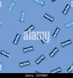 seamless pattern Blue portable toilet providing essential sanitation facilities for outdoor events, construction sites, and emergency situations, ensu Stock Vector