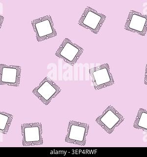 seamless pattern fabrication microchip frame cartoon. lithography wafer, substrate photolithography, etching doping fabrication microchip frame sign v Stock Vector