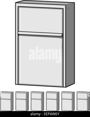 Modern wall mounted metallic mailbox providing secure mail delivery, offering a clean design for residential or commercial buildings, ensuring privacy Stock Vector