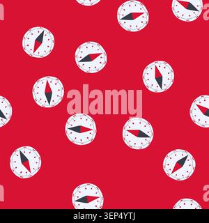 pattern travel nautical compass cartoon. explore direction, map ship, captain sailor travel nautical compass sign. seamless vector illustration Stock Vector