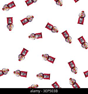 pattern gum bubblegum machine cartoon. gum bubblegum machine sign vector Stock Vector