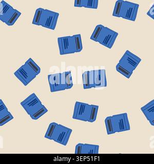 pattern memory sd card cartoon. capacity speed, transfer files, videos music memory sd card sign. seamless vector illustration Stock Vector
