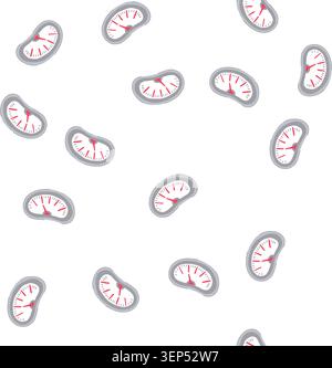 pattern dial speedometer cartoon. needle odometer, tachometer cluster, dashboard instrument dial speedometer sign. seamless symbol vector illustration Stock Vector