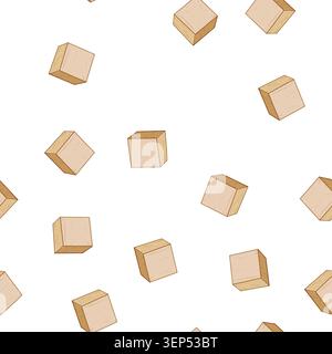 pattern cube wooden blocks cartoon. wood build, business play, game construction cube wooden blocks sign vector Stock Vector
