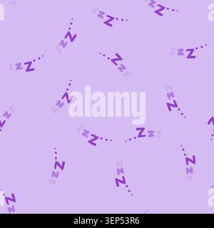 pattern snooze sleep zzz cartoon. slumber doze, unwind recharge, bedtime insomnia snooze sleep zzz sign. seamless vector illustration Stock Vector