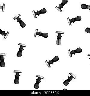 pattern maker tamper coffee cartoon. maker tamper coffee sign vector Stock Vector