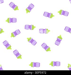 pattern toddler sippy cup cartoon. bottle kid, water child toddler sippy cup sign. seamless symbol vector illustration Stock Vector