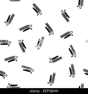 pattern Power strip providing multiple electrical outlets, featuring a master switch for convenient control and distributing electricity to various el Stock Vector