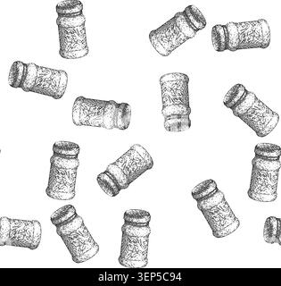 seamless pattern pesto bottle hand drawn vector. basil food, herb glass, green oil, jar cooking, sauce cuisine, homemade healthy, fresh pesto bottle s Stock Vector