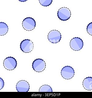 pattern Blue bottle cap vector illustration depicting basic design for beverage packaging or closure symbol, isolated on a white background, offering Stock Vector