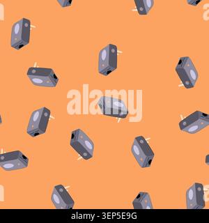pattern connectivity travel router cartoon. hotspot device, small lightweight, convenient mobile connectivity travel router sign. seamless vector illu Stock Vector