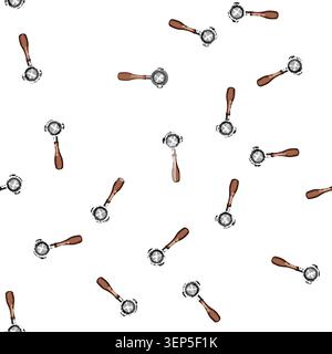 pattern caffeine portafilter coffee cartoon. aroma drink, beverage morning, filter brown caffeine portafilter coffee sign vector Stock Vector