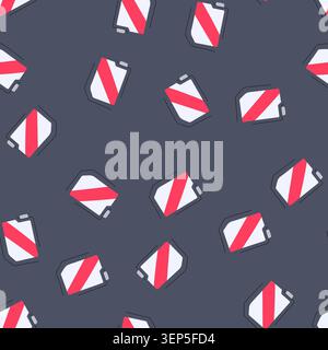 pattern line ink cartridge cartoon. replacement recycle, tint roll, isometric phone line ink cartridge sign. seamless vector illustration Stock Vector