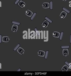 seamless pattern film table web camera cartoon. computer business, lens equipment film table web camera sign vector Stock Vector