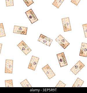 pattern Loyalty card vector illustration with a birthday cake and five punch spaces, two filled, representing customer rewards and celebrating special Stock Vector