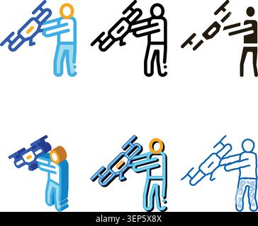 Human Hold Drone Icon Vector. Outline Human Hold multistyle Drone Sign. Isolated Contour Symbol Stock Vector