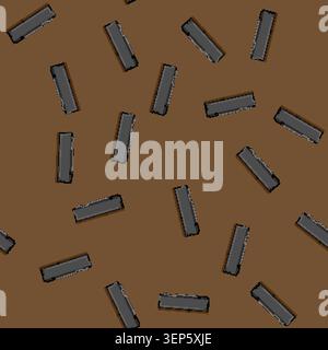 seamless pattern chip desktop memory cartoon. service computer, pc ram chip desktop memory sign vector Stock Vector