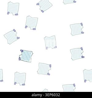 pattern do pinned torn paper notes cartoon. important reminder, memory idea, thought scrap do pinned torn paper notes sign vector Stock Vector
