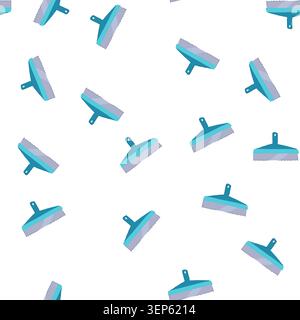 pattern construction notched trowel cartoon. tiler tiles, cement plaster, float glue construction notched trowel sign. seamless symbol vector illustra Stock Vector