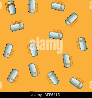 seamless pattern terminal oil tank storage cartoon. inventory containment, infrastructure logistics, refinery distribution terminal oil tank storage s Stock Vector