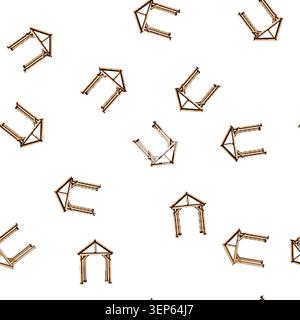 pattern home pergola patio cartoon. architecture exterior, outside house, window building home pergola patio sign vector Stock Vector