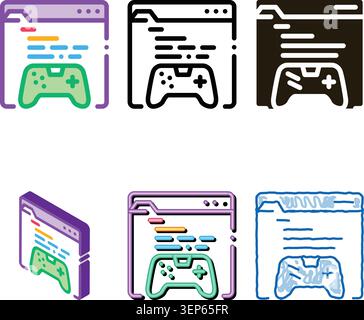 modern internet game icon vector. internet game sign. color symbol Stock Vector