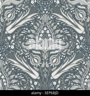 Damask modern seamless pattern element. Vintage classical old fashioned damask ornament, seamless texture for wallpapers, textile Stock Vector