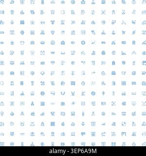 Large collection of diverse linear icons representing business, technology, finance, communication, and human resources concepts for modern digital de Stock Vector