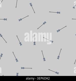 seamless pattern Bohemian inspired minimalist arrow with decorative tribal and geometric accents, symbolizing direction, movement, growth, and a creat Stock Vector
