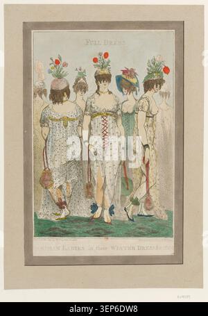 Parisian ladies in their winter dress for 1800. British Cartoon Prints Collection . Women,Clothing & dress,1790-1800 Stock Photo