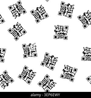 pattern gauges qr code label cartoon. lights display, console interface, style nostalgia gauges qr code label sign vector Stock Vector