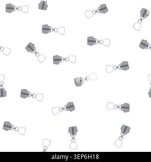 pattern metal zipper puller cartoon. fashion golden, brush drawing, bungee accessories metal zipper puller sign. seamless symbol vector illustration Stock Vector