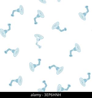 pattern drop shower head cartoon. rain pipe, silver metal, chrome realistic drop shower head sign. seamless symbol vector illustration Stock Vector