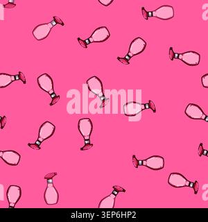 seamless pattern Pink plastic spray bottle with trigger top for household cleaning or personal care, isolated on white background, vector style illust Stock Vector