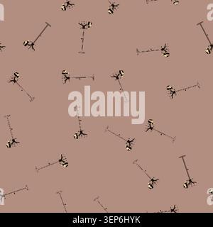 seamless pattern silhouette hat stand cartoon. engineer worker, industry fashion, vintage girl silhouette hat stand sign vector Stock Vector